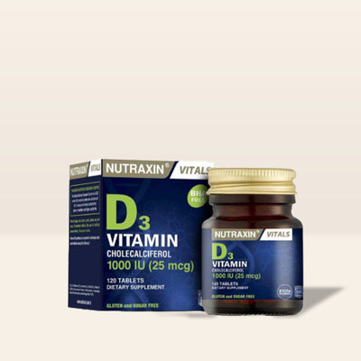Nutraxin Vitamin D3 1000 IU Food Supplement 120 Tablets