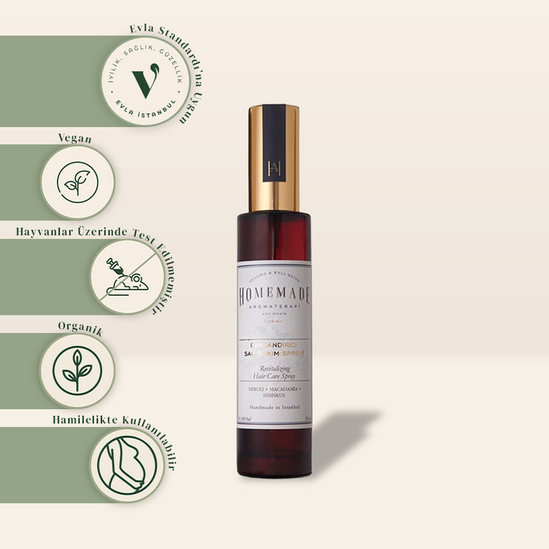 Homemade Aromaterapi Canlandırıcı Saç Bakım Spreyi 50 ml