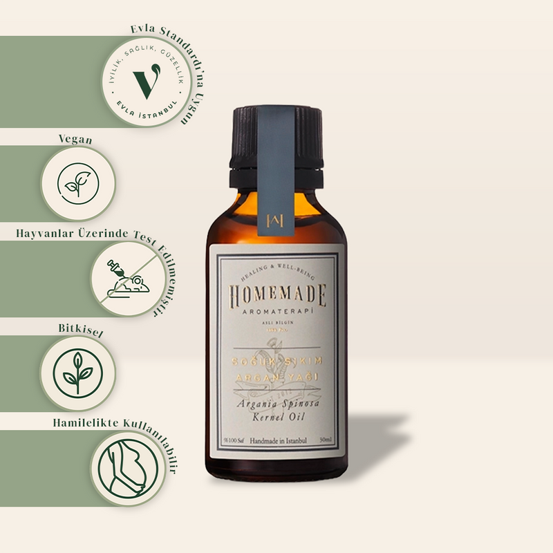 Homemade Aromaterapi Soğuk Sıkım Argan Yağı 30 ml
