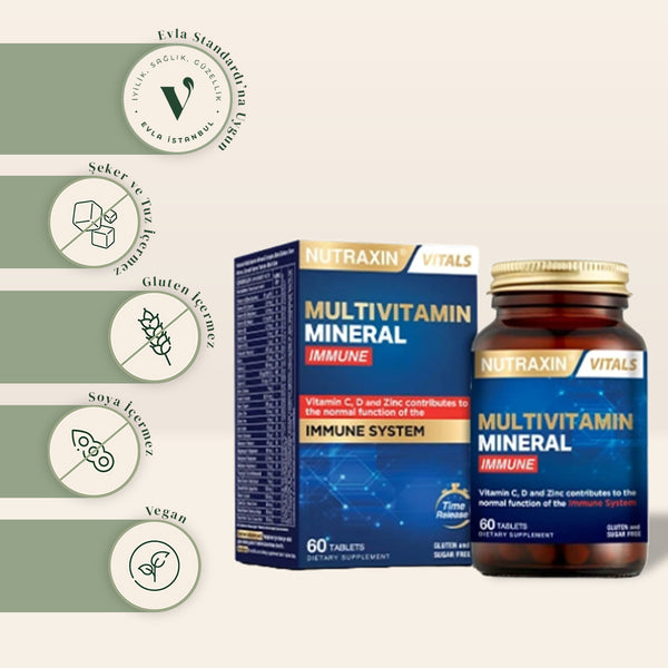 Nutraxin Muitivitamin Mineral Complex Takviye Edici Gıda 60 Tablet