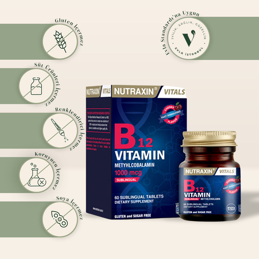 Vitamine B12 1000 µg - 200 Comprimés - Stimule L'immunité & Réduit La Fatigue - Marque Hivital - Neuf