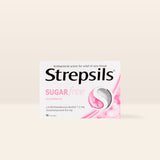 Strepsils Strawberry Sugar Free 16 Lozenges | Strawberry flavoured
